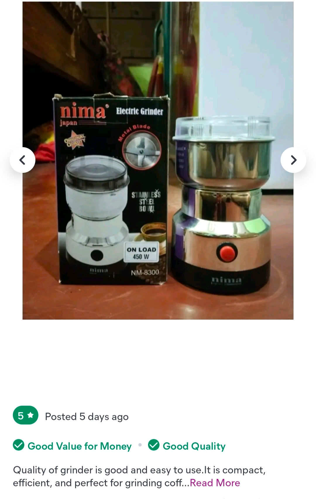 New Electric Grinder Heavy duty with box / Nima Grinder 1PC